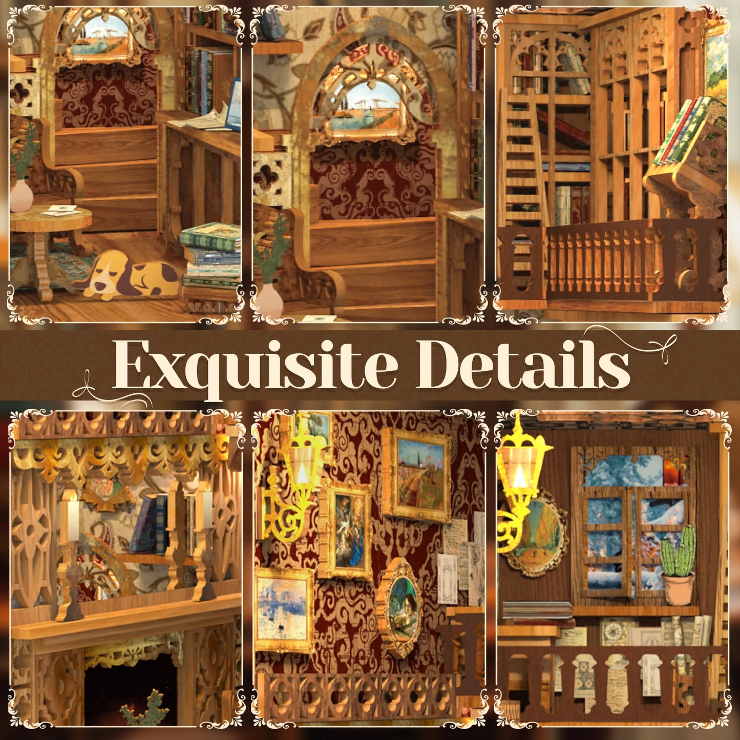 CUTEBEE Eternal Bookstore Book Nook Kit w/LED Lights - Great Gift Idea