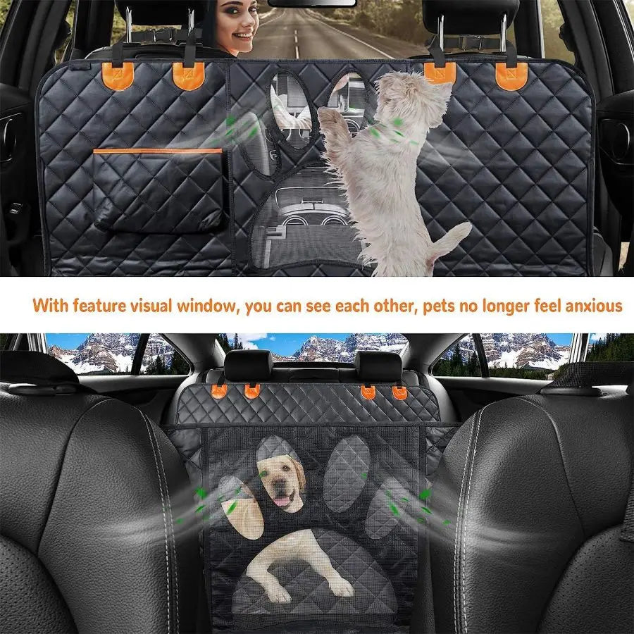 Dog Back Seat Hammock - 100% Waterproof & Visual Mesh Window & Door Protection - Brand New
