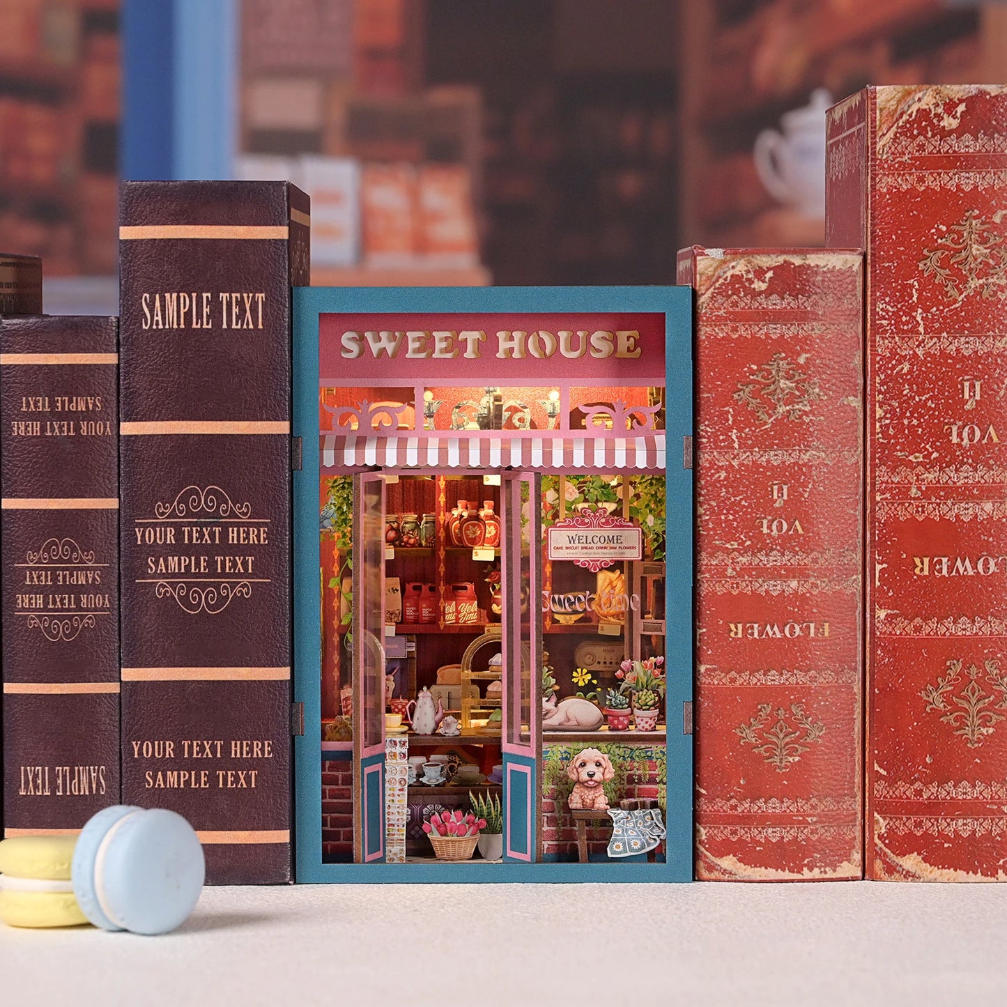 Candy Shop - DIY 3D Book Nook Kit with LED Lights - Brand New