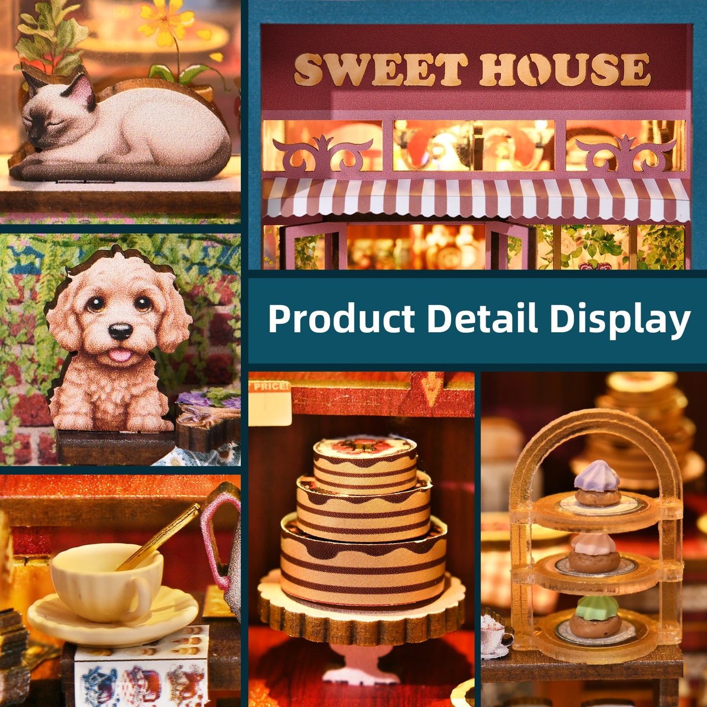 Candy Shop - DIY 3D Book Nook Kit with LED Lights - Brand New