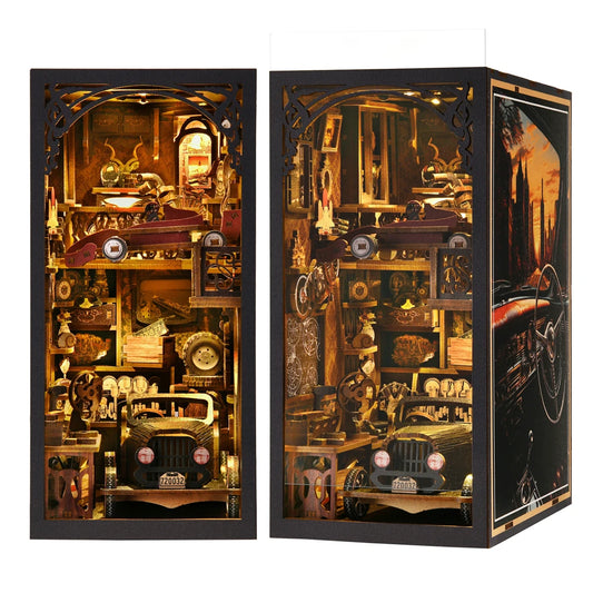 Classic F1 Car DIY Wooden Book Nook w/LED Lights - Brand New