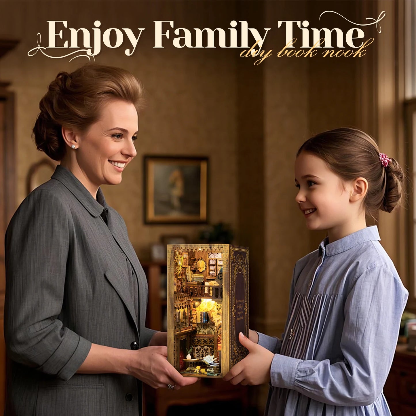 CUTEBEE Eternal Bookstore Book Nook Kit w/LED Lights - Great Gift Idea