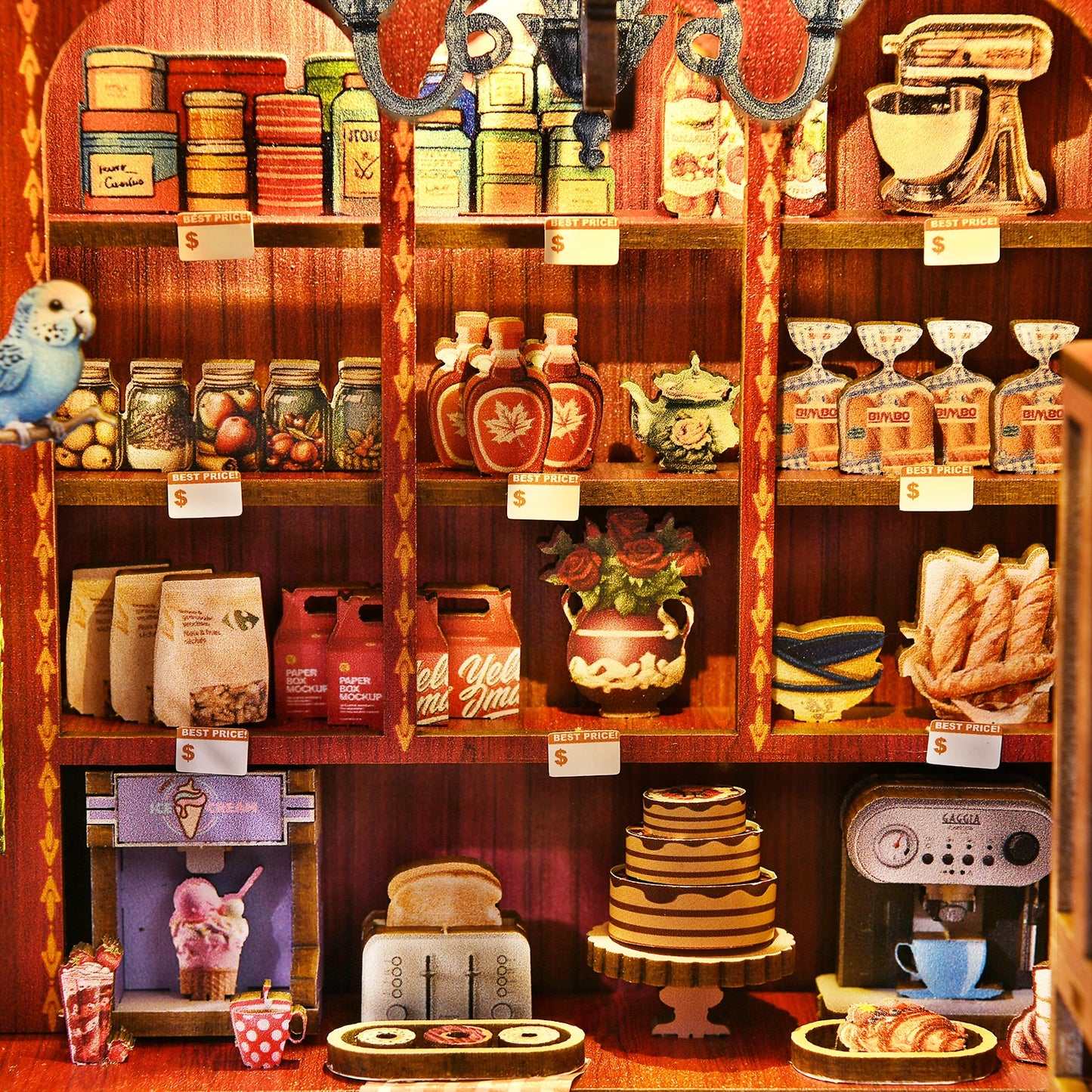 Candy Shop - DIY 3D Book Nook Kit with LED Lights - Brand New